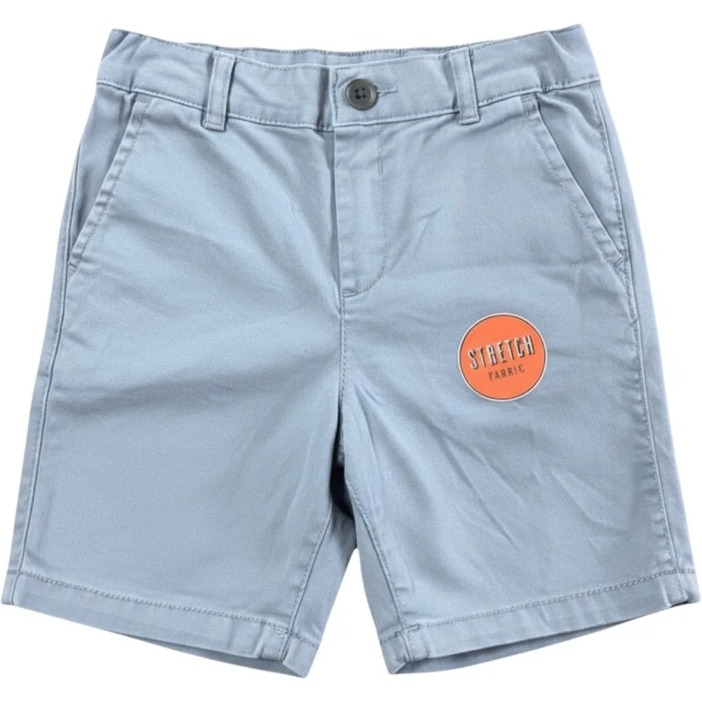 The Childrens Place Boys Chino Shorts Fin Gray Stretch Fabric Size 4T NWT